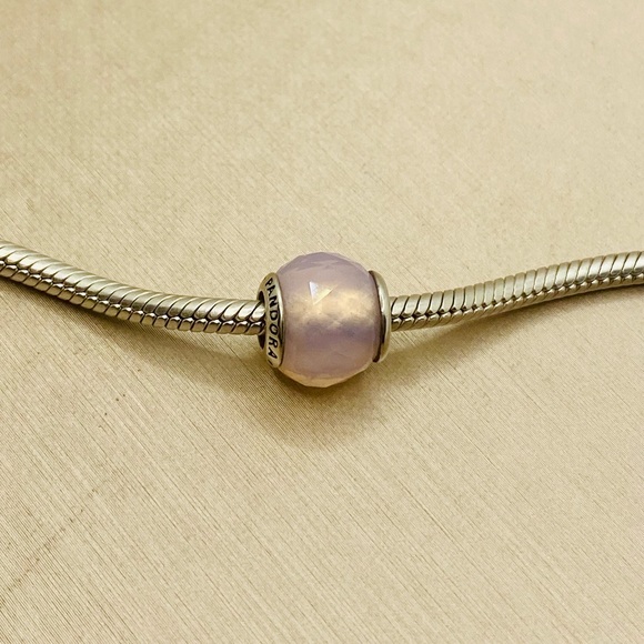 EUC Pandora 791722NOP Sterling Silver Geometric Facets Charm w/ Pink Crystal - Picture 4 of 14